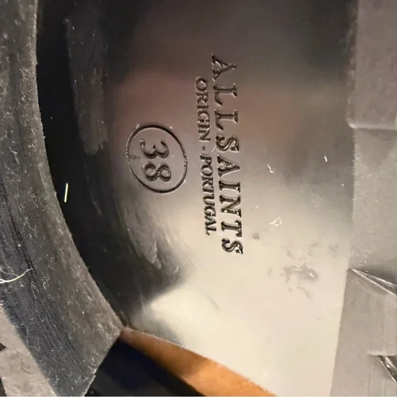 All Saints Women Donita Tan Suede Lace-up Zip Ankle Combat boots US 7.5 EUR 38 - Picture 5 of 9